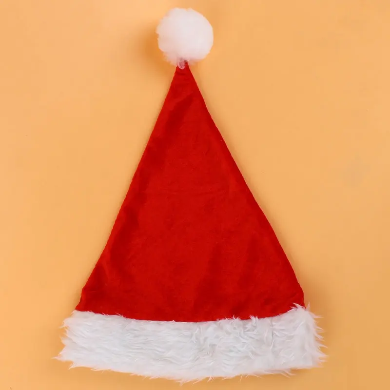 Новые рождественские красные украшения для взрослых, шапка Санта-Клауса, Рождественская шапка, Рождественская шапка, украшение на год