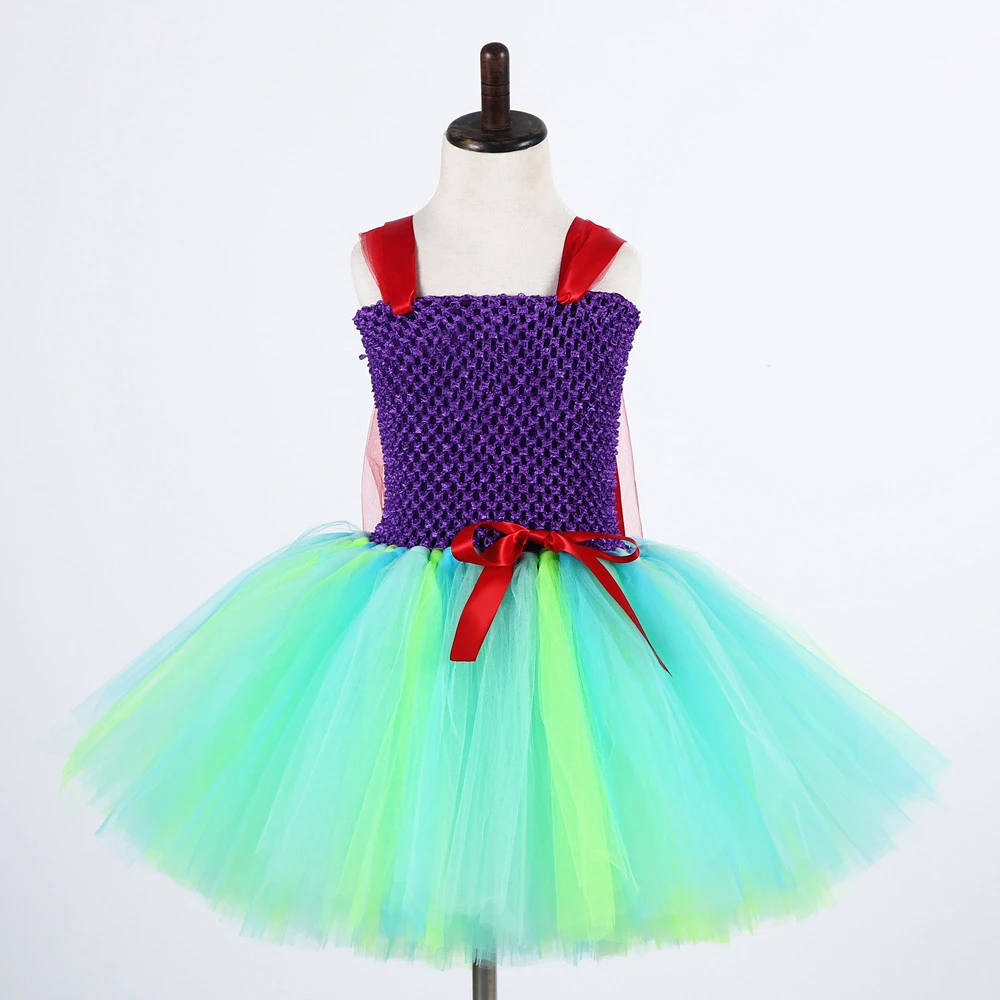 

Princess Ariel Dress for Kids Girls Tutu Dress Halloween Costume Casual Knee Length Sleeveless Mermaid Pattern Dress Ball Gown