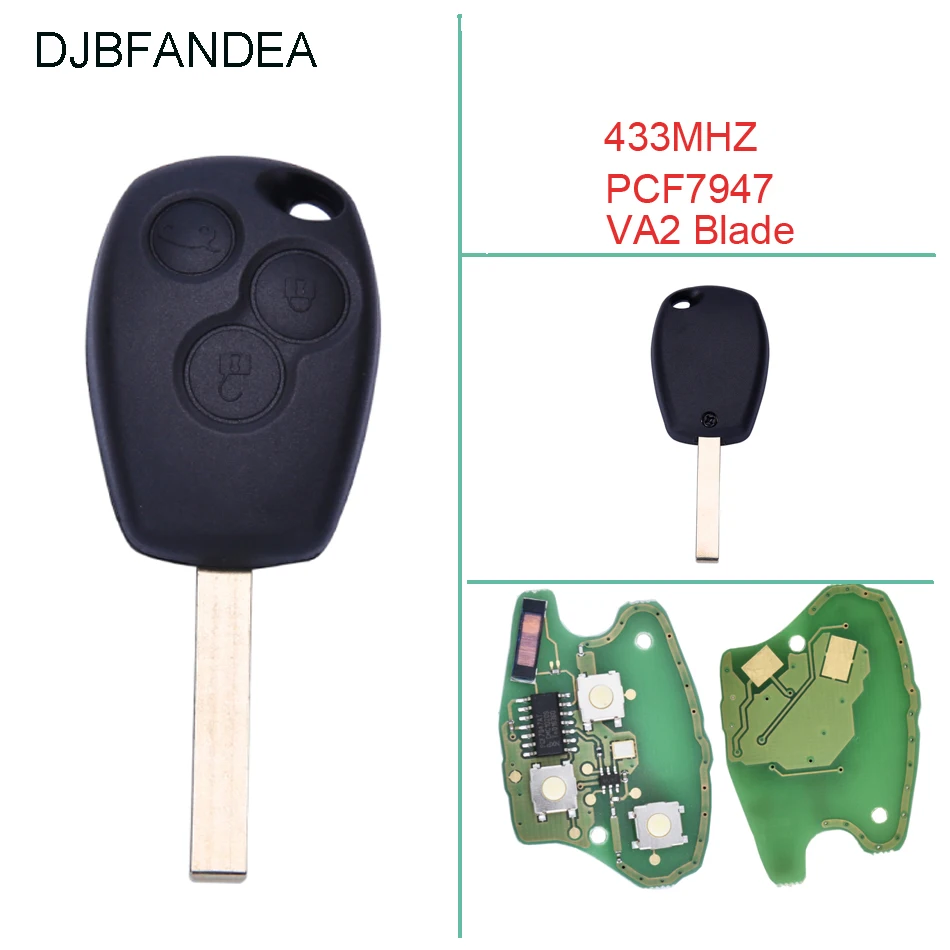 DJBFANDEA Vehicle Remote Key Suit for Renault Clio Scenic Kangoo Megane