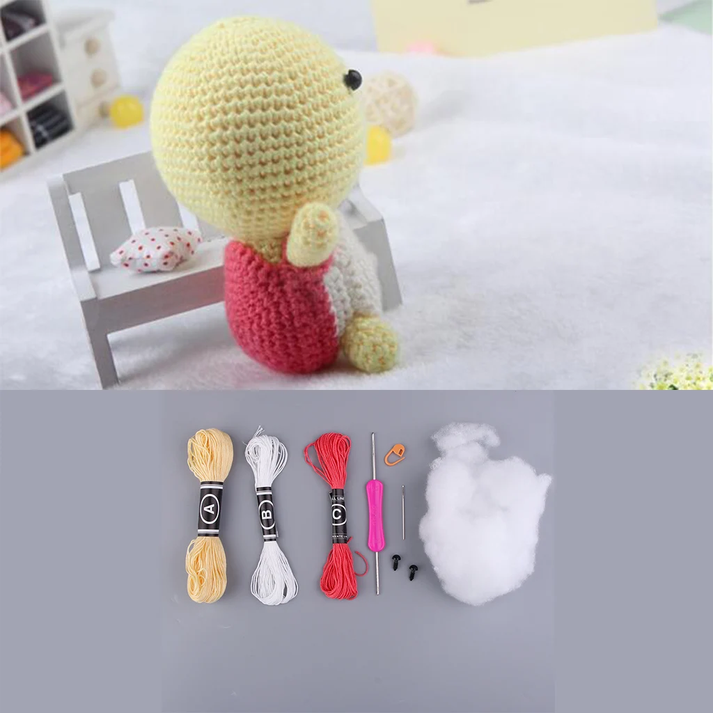 Lovely Cartoon 3D Turtle Handmade Dolls Toys Crochet Doll Kit for Adults Learn to Knitting Sewing Christmas Crafts