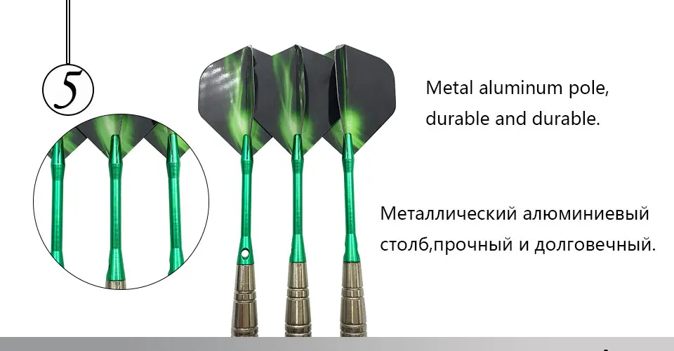Easytoday 3Pcssets High Quality Steel Tip Darts Set Professional Throwing Games Metal Barrel Green Aluminum Darts Shafts Flight (5)