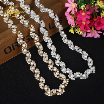 

1 Yd Pearl Lace Zirconium Alloy Basic Clothing Adornment Ornament Pruning DIY Sewing Applique Adornment