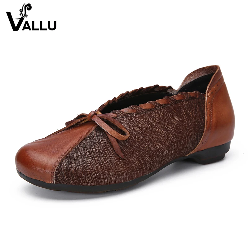 VALLU/ г., винтажные женские туфли ручной работы из натуральной кожи на плоской подошве, разноцветные женские туфли на плоской подошве с круглым носком повседневные лоферы