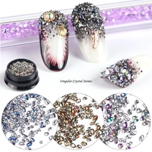 1 коробка, 3D, мульти-размер, икра, стразы, бисер, неправильный кристалл, сплав, камень, шпильки для ногтей, маникюрные украшения, аксессуары со стразами LA958