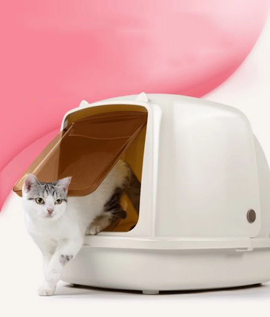 

Portable Cat Litter Box Easy Clean Supply Teddy Pet Toilet Semi-closed Cat's Bedpans Pet Supplies 30SP024