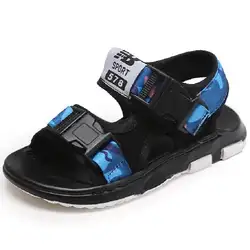 Лето детская обувь сандалии дышащие кожаные сандалии высокого качества для мальчиков пляжные сандалии Детская мода босоножки для