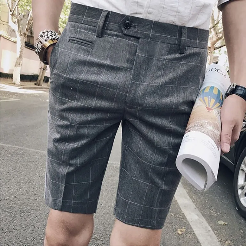 2019 High Quality Summer Male Casual Shorts British Style Plaid Man ...