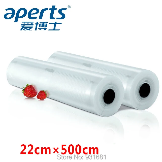 Free Shipping 2pcs 22*500cm Food Storage Bags Sealing Sealer Rolls Machine Saving System Cryovac Vacuum |