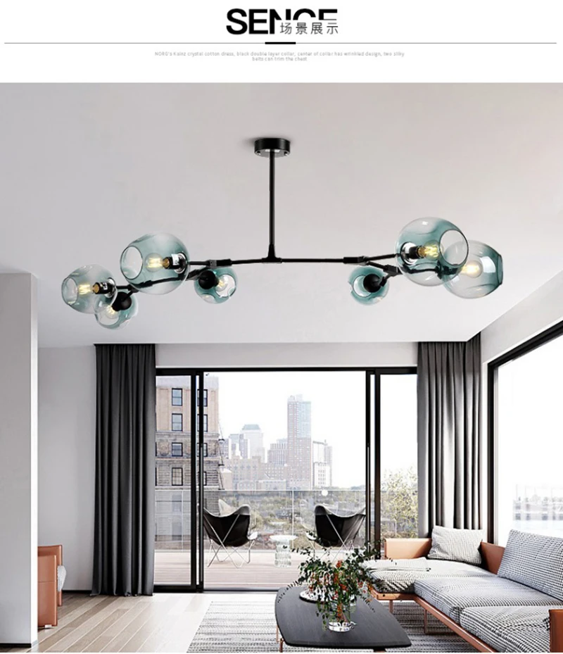 Современный подвесной светильник для столовой, кухни, стеклянный шар, абажур E27, подвесные лампы, подвесной светильник