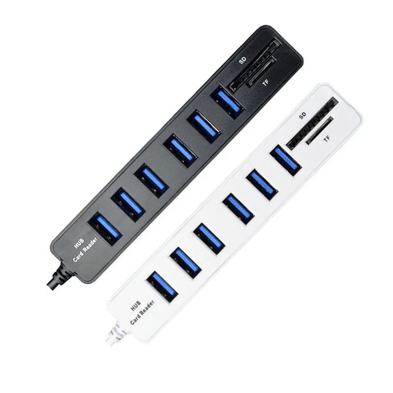 Usb-хаб Мульти USB 6 Порты и разъёмы высокое Скорость разветвитель с SD/TF слот для карт памяти разделители USB 3,0 концентратор для ПК Компьютерные аксессуары