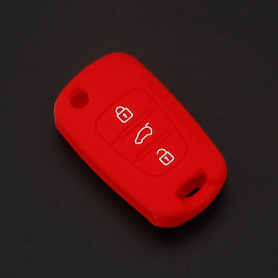 Барбекю@ FUKA 3 кнопки силиконовый пульт дистанционного управления брелок сумка держатель Чехол Складной флип дистанционного ключа для hyundai Kia Optima Rio Soul Sportage