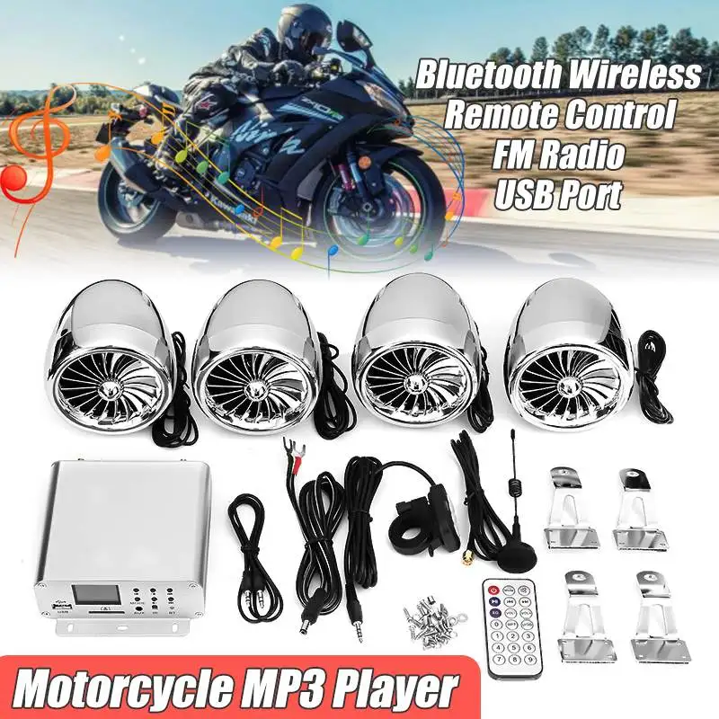 

Mofaner Motorbike ATV Audio1000W 12V LCD bluetooth 4 Speakers+Amplifier Handlebar System Motorcycle/ATV