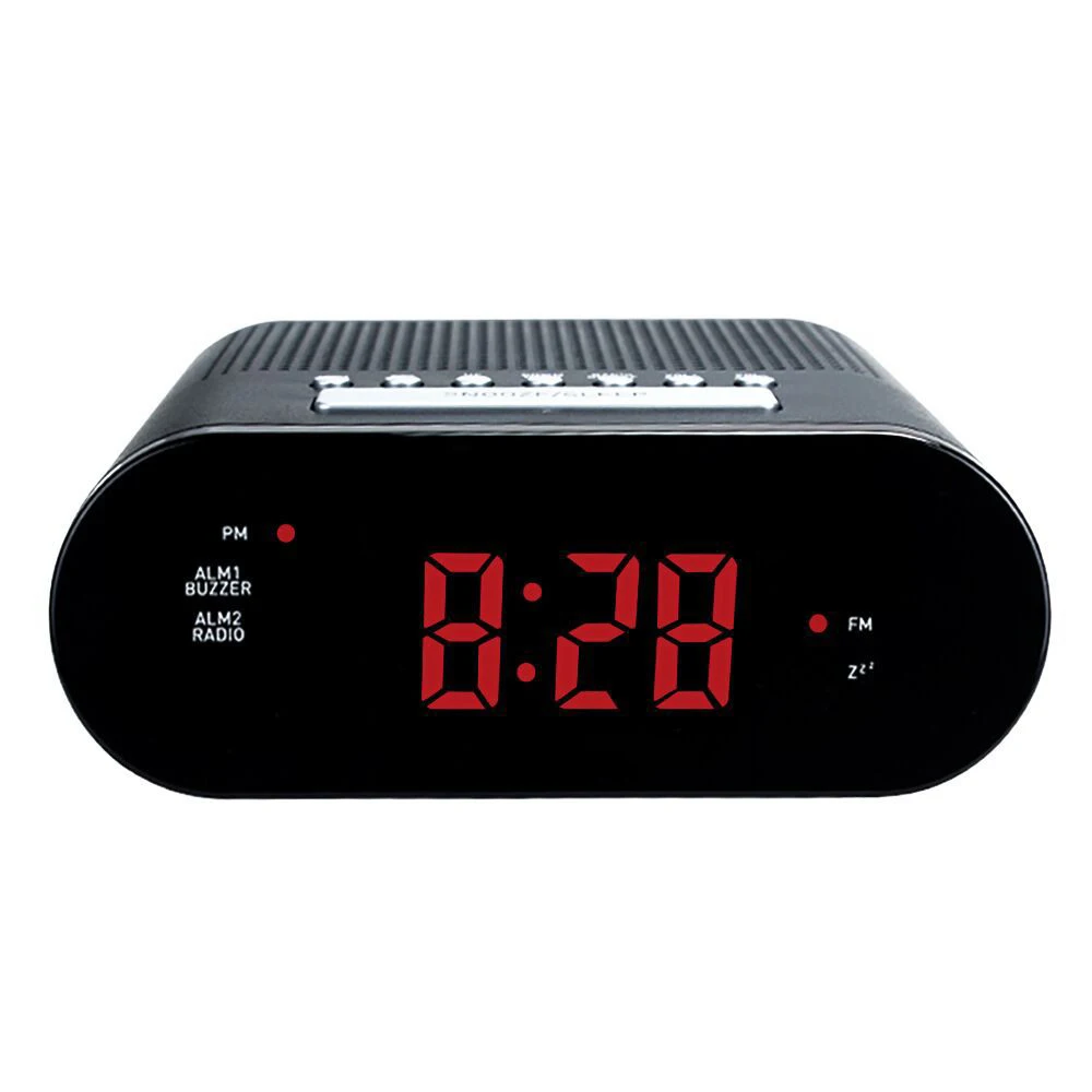 NEW LED Digital FM Radio Clock Dual Alarm Snooze Buzzer Sleep Timer