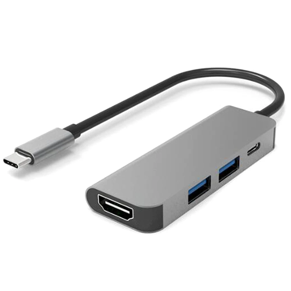 10 шт./лот 4 в 1 комбинированный USB 3.0 C Тип до 2 3 концентратор с 4K HDMI PD зарядный