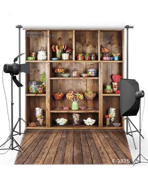 

Colored Candy Theme Shop Buffet Bar photo backdrop Vinyl cloth Computer printed wall photography studio background