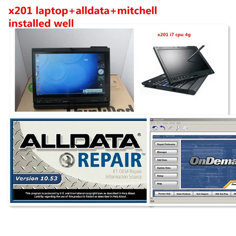  Alldata mitchell a petición 2017 instalado bien con 1 tb hdd portátil i7 x201t alldata 1053 y mitch