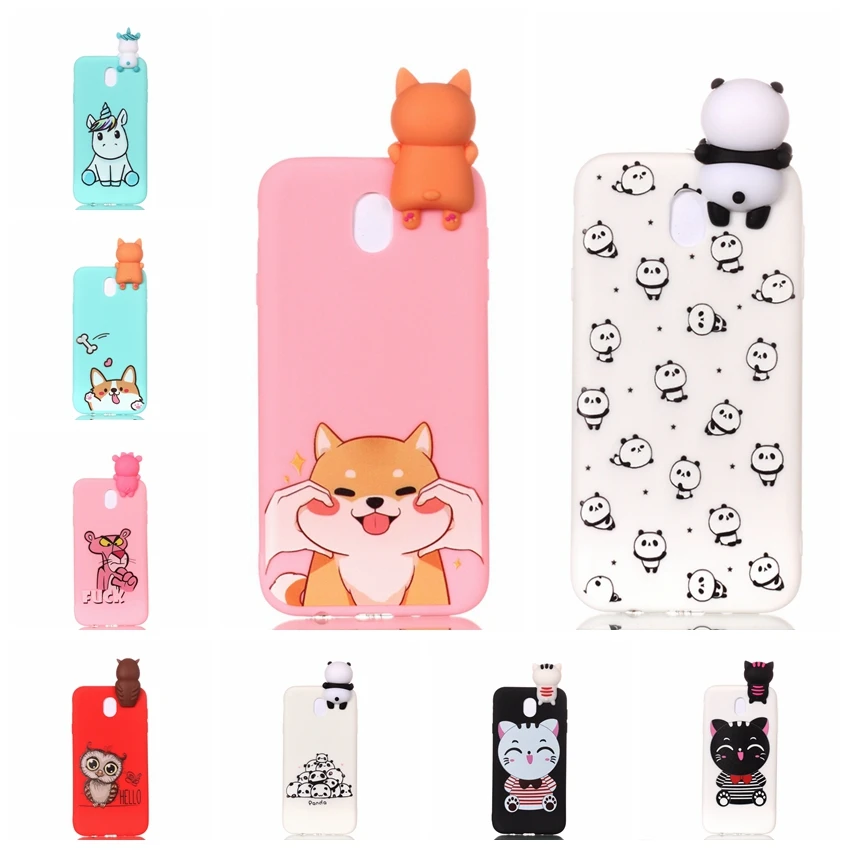 For Coque Samsung Galaxy J7 2017 Case 3D Cartoon Toy Owl Panda Unicorn Cat Soft Silicon Back Cover J730 |