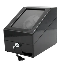 Часы Winder 2 черный деревянный кожаный автоматический двигатель коробка для часов замок для ювелирных изделий для женщин и мужчин дисплей для хранения часы Global use коробки