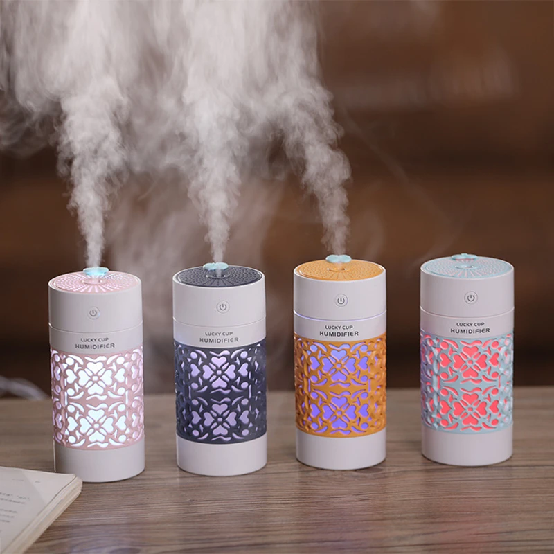 

Humidificador 250ml USB Aroma Diffuser Ultrasonic Air Purifier Freshener Air Humidifier Essential Oil Diffuser LED Lucky Cup