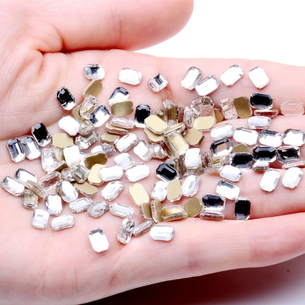 01 crystal 4X6 20 шт Кристалл AB бриллианты для ногтей камни стеклянные стразы для 3D украшения для ногтей Поставки Ювелирных Изделий - Цвет: 01 crystal 4X6