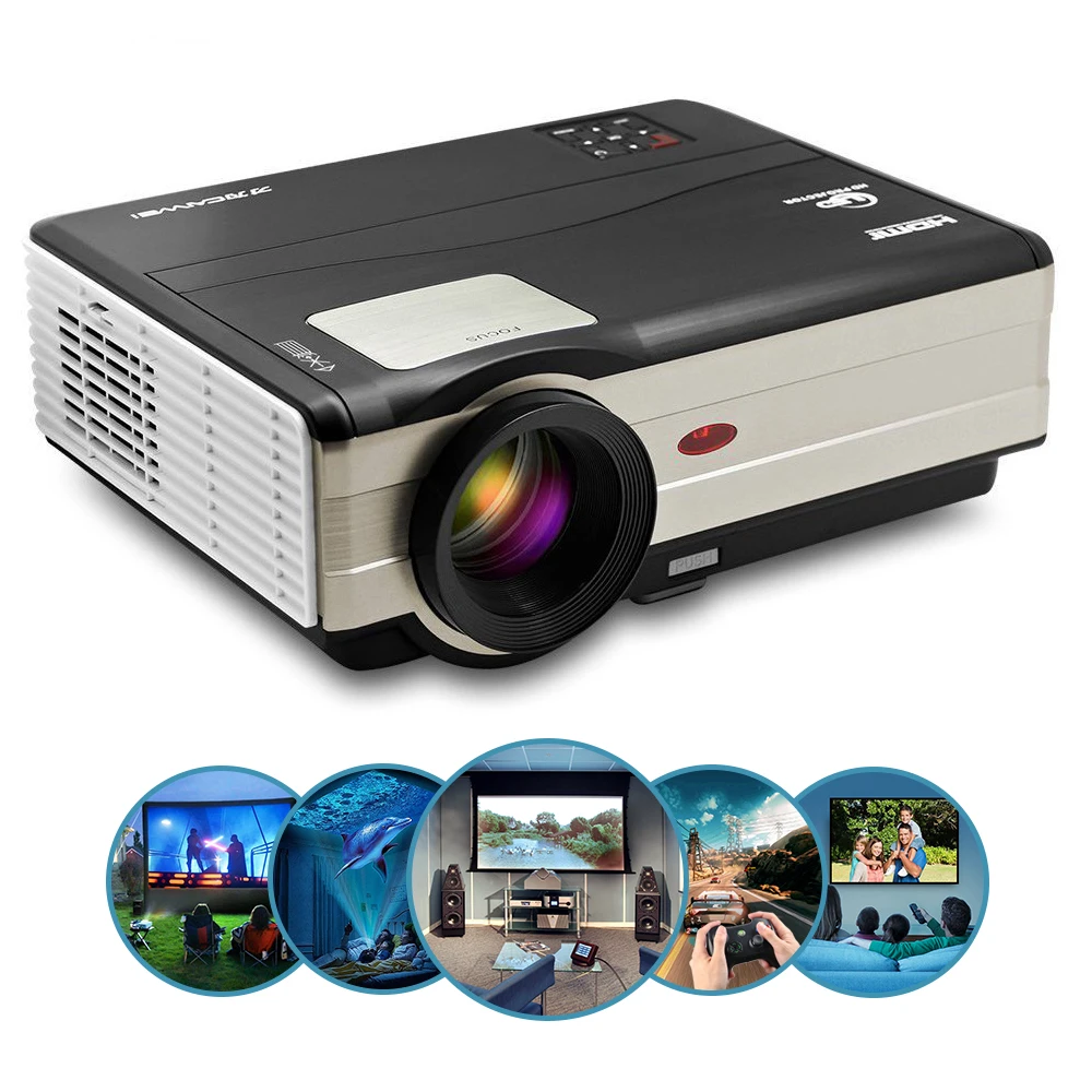 

CAIWEI Home Theater LED Projector HD Video Game Movie Proyector Smartphone TV Mobile Phone PC Tablet 4000LM HDMI VGA USB