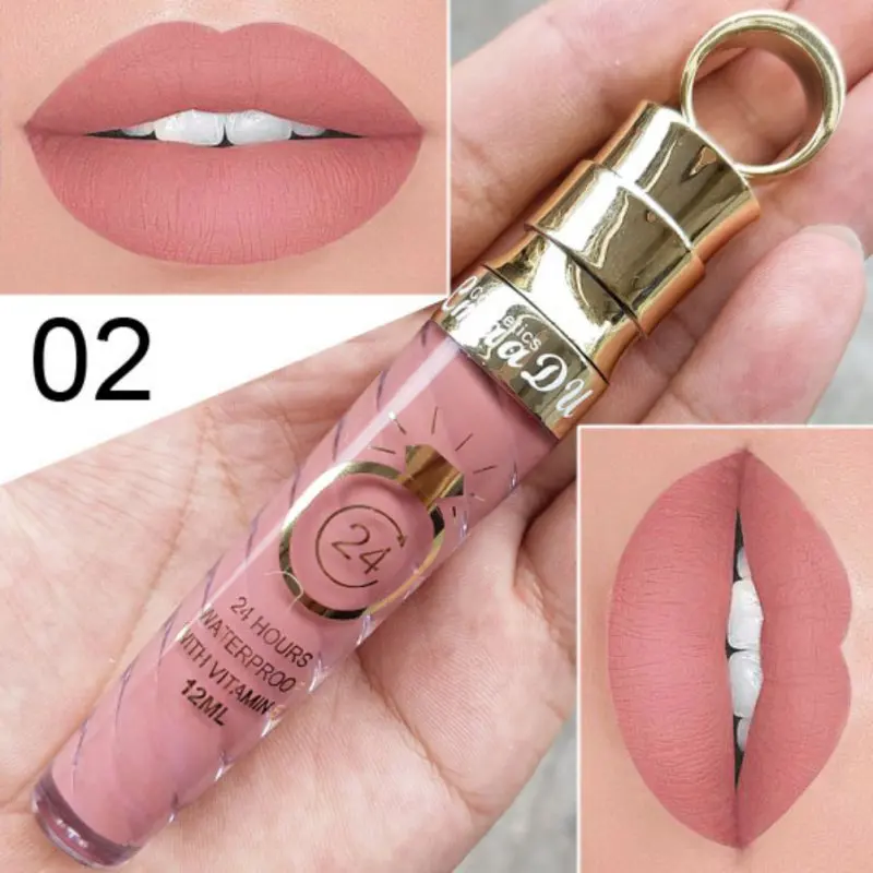 1 шт. матовый блеск для губ Женский 24H питательный Lipstic для женщин косметика для губ Большая Губа блеск