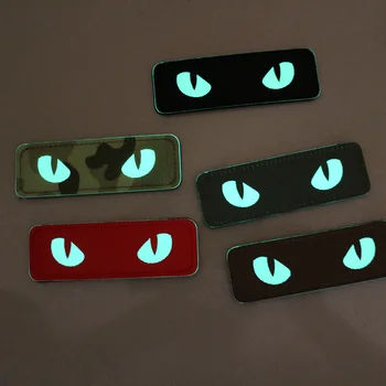 

Cat's Eye Noctilucent Patch Tactical Iron On Stickers IR Armband Helmet Sticker Devil Eye Trump Morale Badges Glow In Dark