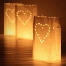 40 шт. держатель для чайной свечи в форме сердца, бумажная Свеча-фонарь для барбекю, Рождественская вечеринка, свадьба