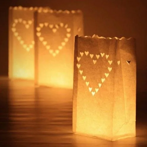 Для выведения токсинов 40 шт Новое сердце Чай светильник держатель Luminaria Бумага