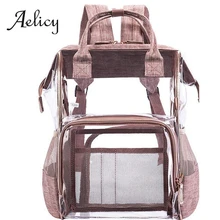 Aelicy Новые прозрачные рюкзаки для женщин квадратный большой рюкзак мужская прозрачная сумка для ноутбука Модная студенческая желеобразная школьная сумка