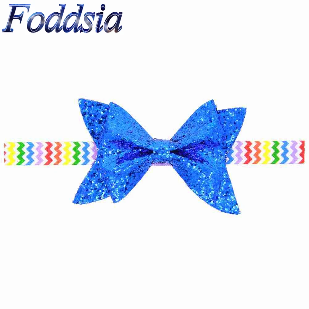 

Foddsia 1PCS Great Elasticity Artificial Leather Bow Headband Synthetic Leather Bow Knot Girl Elastic Head Band Accessories CH68