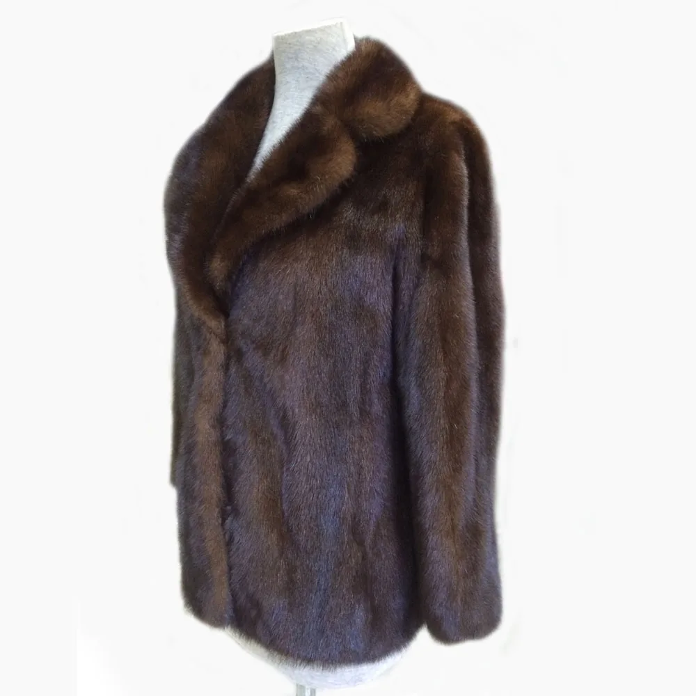 Plus Pelt Vison Real D'hiver Dame Taille Luxe Fourrure Marque La Chaud Brun Personnalisé Veste De Naturel Complet Survêtement Femmes Wt7azU