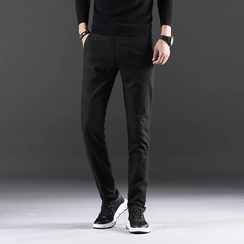 2019 herbst Winter Neue Männer Casual Hosen Business Fashion Schleifen Hohe Qualität Slim Fit Hose Männlichen Schwarz Navy Marke Kleidung