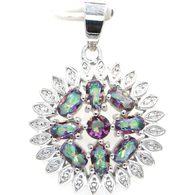 

Ravishing Green Amethyst Ladies Wedding. Silver Pendant 26x17mm