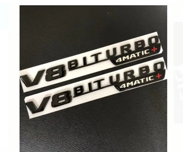 2 шт. новый черный &quotV8 BITURBO 4matic +&quot ABS пластик автомобильный багажник номер буквы