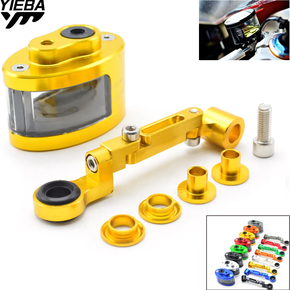 CNC Motorcycle Brake Fluid oil Reservoir Cup tank +support bracket FOR kawasaki ZX-6R ZX-10R ER-6N ER-6F Z800 2012 BMW F800ST