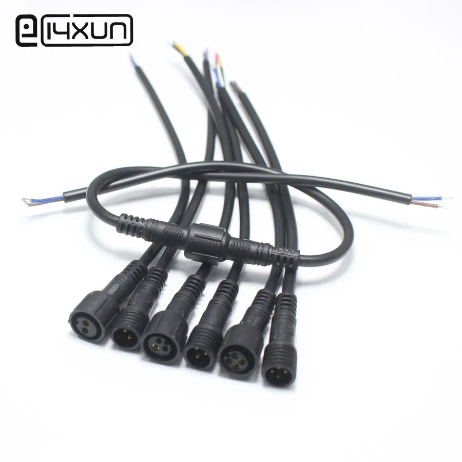 

10Pair M12 Waterproof 2 3 4 5 Pin IP65 Power Cable Wire Plug for LED Strips Male and Female Jack Connector Small Size Head 20CM