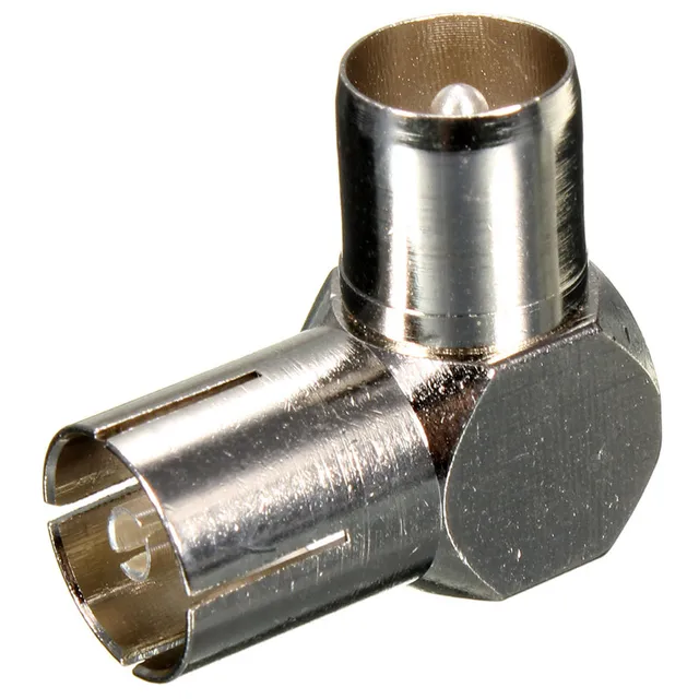 TV Aerial Antenna Plug Connector Adapter Steel Right Angle Plug to