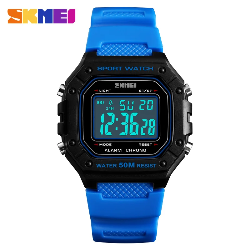 

SKMEI 1496 Outdoor Men Digital Wristwatches Waterproof Alarm Student Sport Stopwatch 12/24 Hour Clock Watches Relogio Masculino
