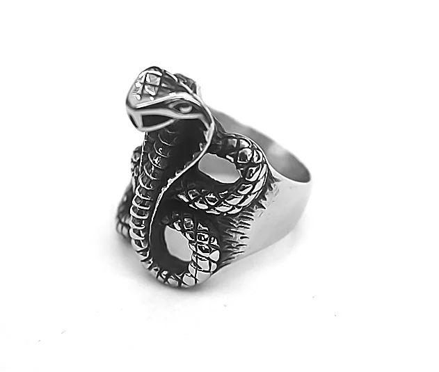 

Titanium steel Cobra ring Stainless steel snake ring