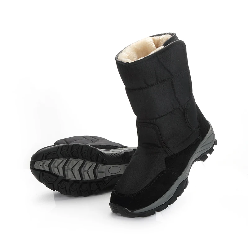 Г. Мужские ботинки черная зимняя обувь мужские зимние ботинки большой размер 48, теплый мех, резиновая подошва, с подошвой и пряжкой, мужской стиль - Цвет: M934 Black
