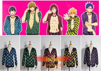 

Top Coat Only Free! Iwatobi Swim Club Haruka Nanase Dot Jacket Five Colours Male Men Uniform Outfit Cosplay Costume For Leisure