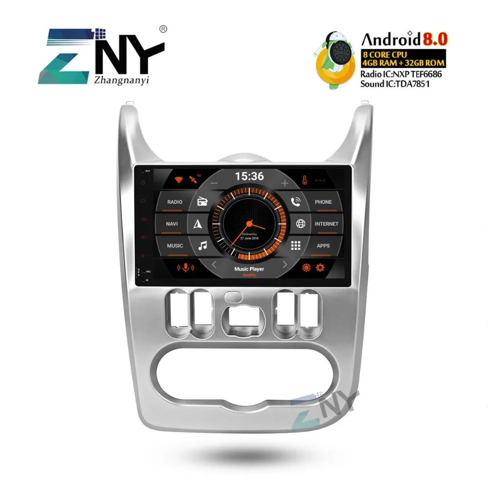 4GB 9" HD Android 8.0 Car Stereo For Renault Duster Dacia Logan Sandero