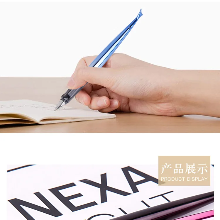 大鲨鱼双用正姿换囊钢笔组合 铱金大小尖学生练字笔