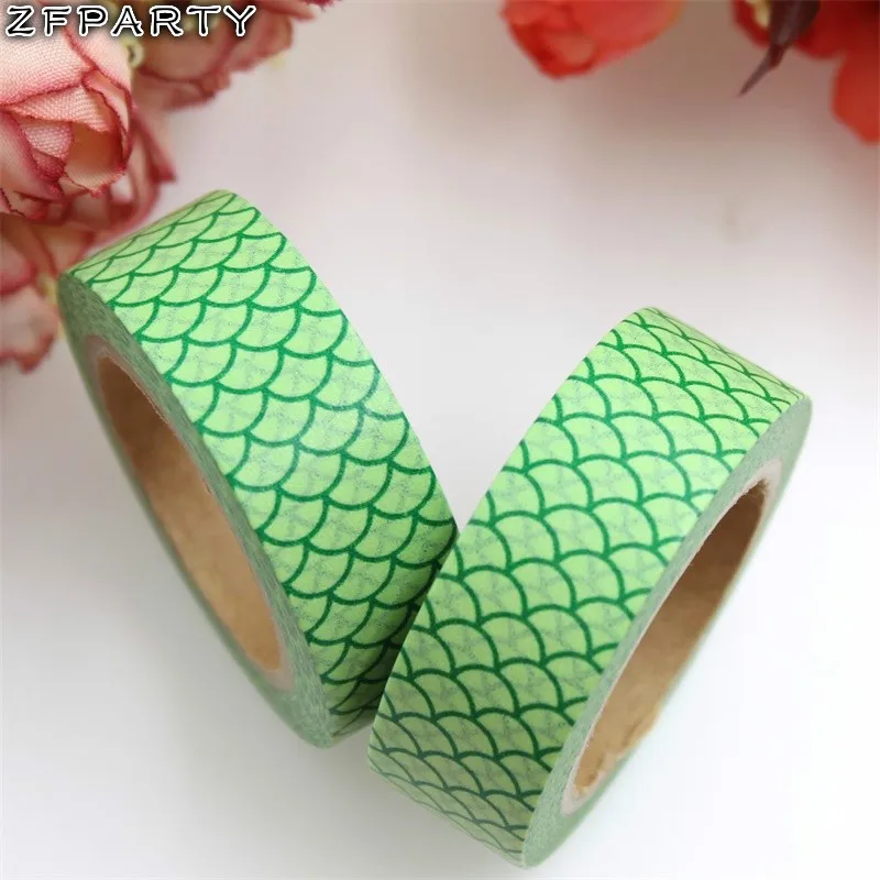 

ZFPARTY 15mm*10m Green Adhesive Tape for Scrapbooking DIY Craft Sticky Deco Masking Japanese Paper Washi