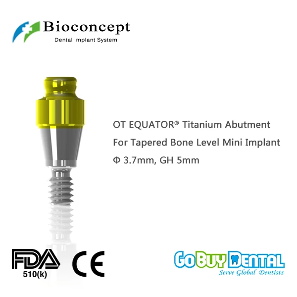 OT EQUATOR Titanium Abutment for Osstem TSIII & Hiossen ETIII Mini Implant, D3.7mm, GH 5mm OT EQUATOR Titanium Abutment for Osstem TSIII & Hiossen ETIII Mini Implant, D3.7mm, GH 5mm