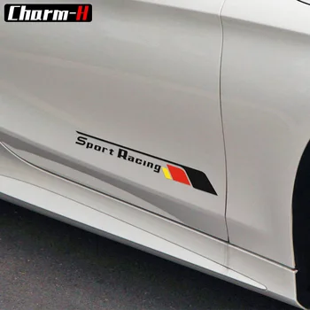 

2pcs Reflective Vinyl Sport Racing Door Side Decals for Mercedes Benz AMG W204 W205 W213 C63 A CLA GLA 45 W176 W212 Stickers