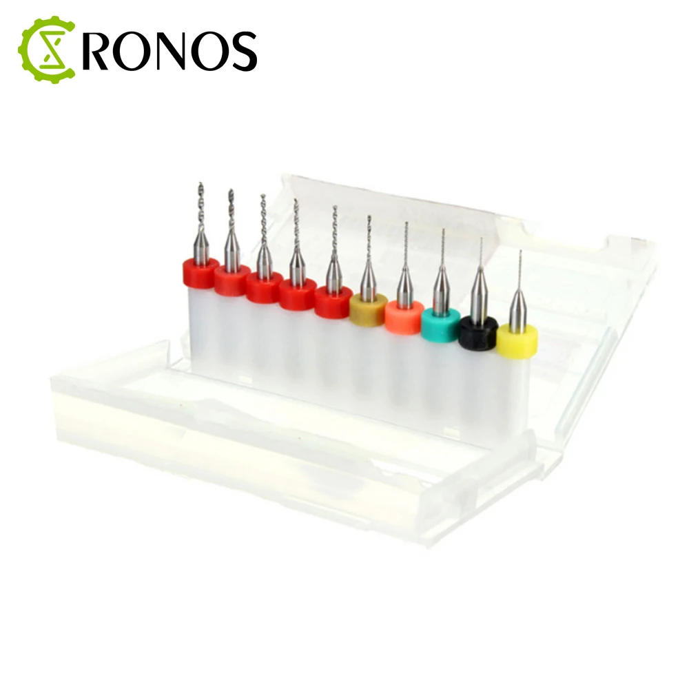 10 шт./компл. 0,1-2,0 мм PCB гравировальный Мини спиральное сверло комплект плотник деревообрабатывающий сверлильный Набор бит