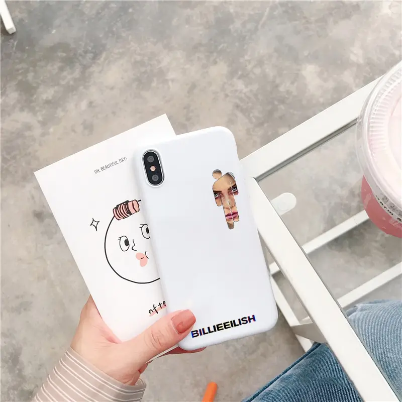 Billie Eilish Khalid Lovely Candy Color TPU Case phone For iphoneX 7 8 XS XR XSMAX Pink Red Black Yellow purple White Cover