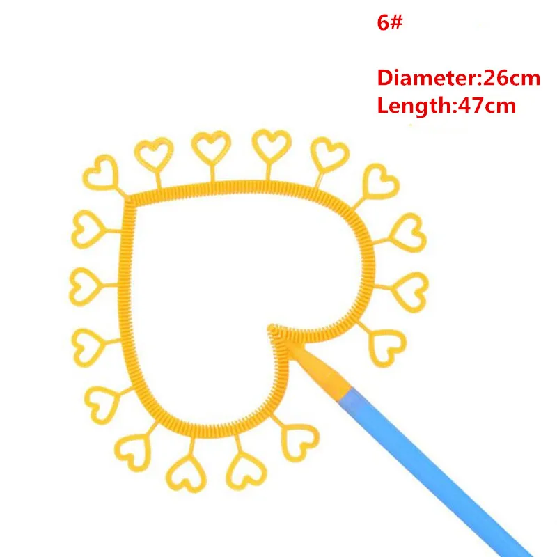 6 шт./партия забавное сердце гигантская пузырчатая палочка шоу-реквизит волшебное большое пузырчатое кольцо без воды пляж день рождения водные шоу
